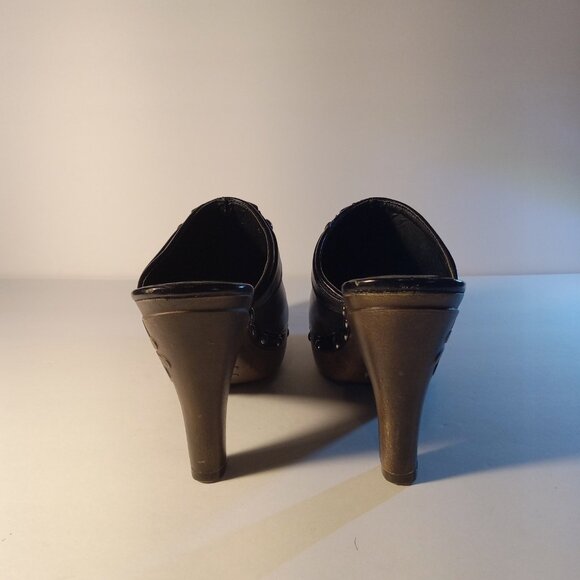 GENNA RAIN-05 BLACK PU CROP SIZE 8.5 HEEL SHOES - Picture 5 of 6